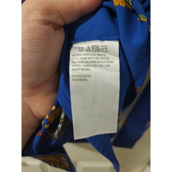 Motto Australia Baroque Print Blouse Blue Button Down AU 14 US 10 NWOT - Picture 5 of 7